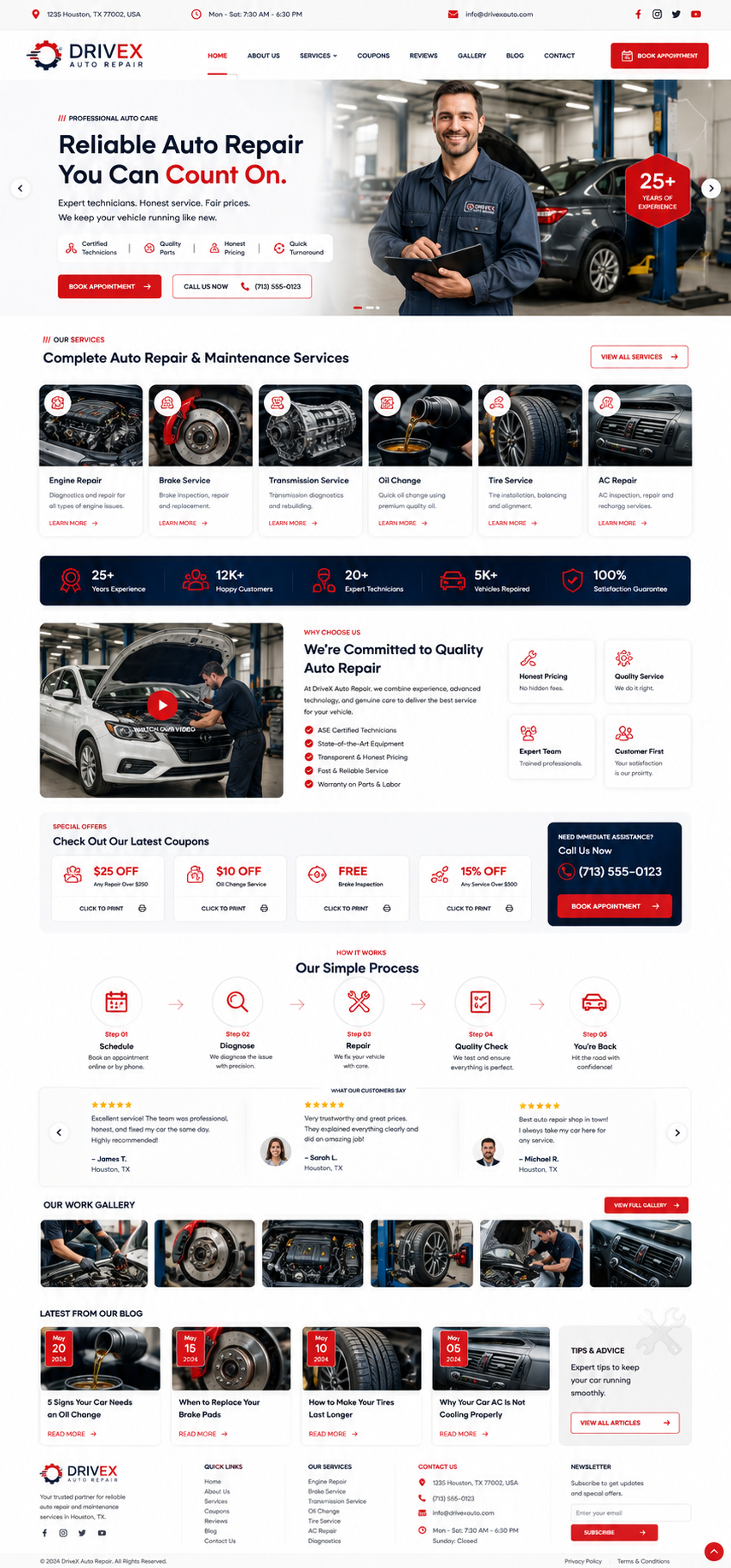 Modern Auto Repair Website Design | Houston, TX