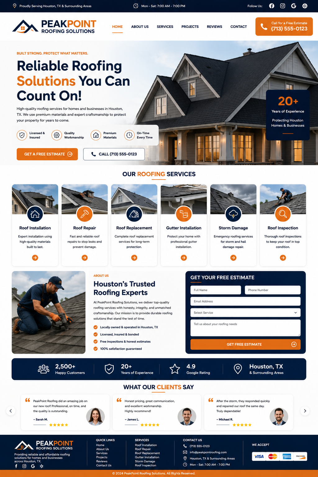 Roofing Company Website Design Houston TX | Mohd Irshad