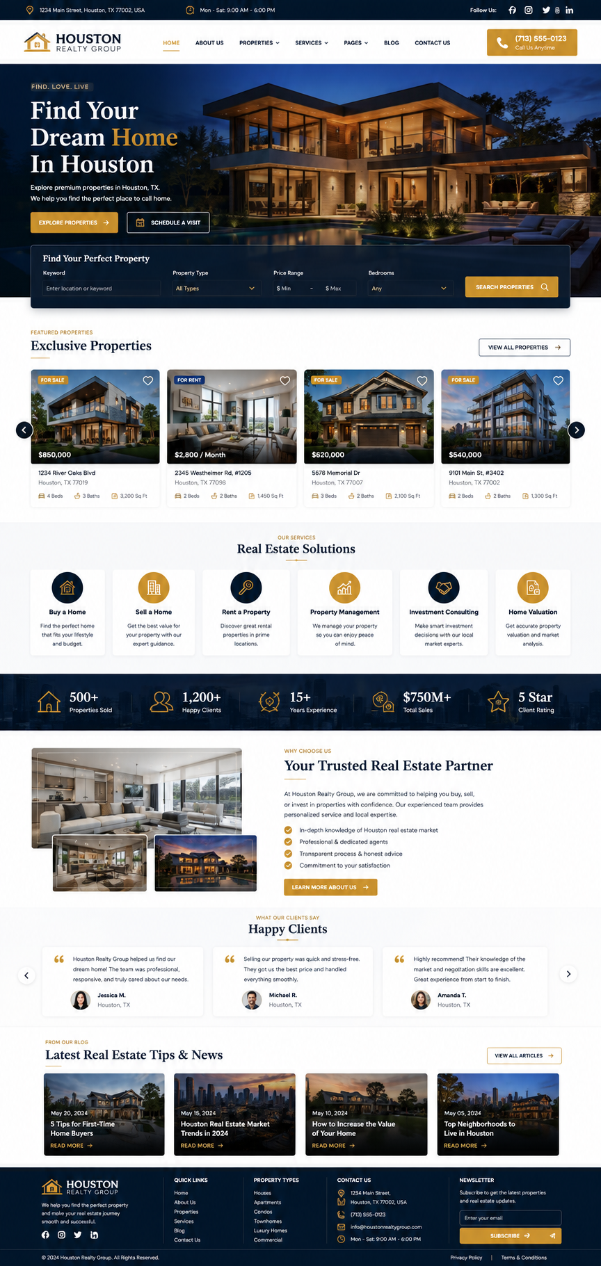 Modern Real Estate Website Design | Houston, TX